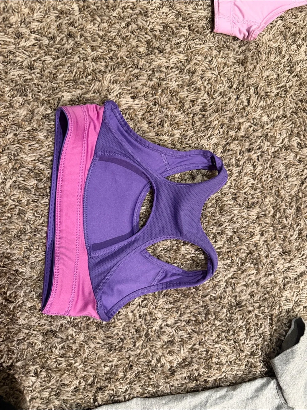 Assorted Girls' Sports Bras - Purple, Pink, Black, Tie-Dye
